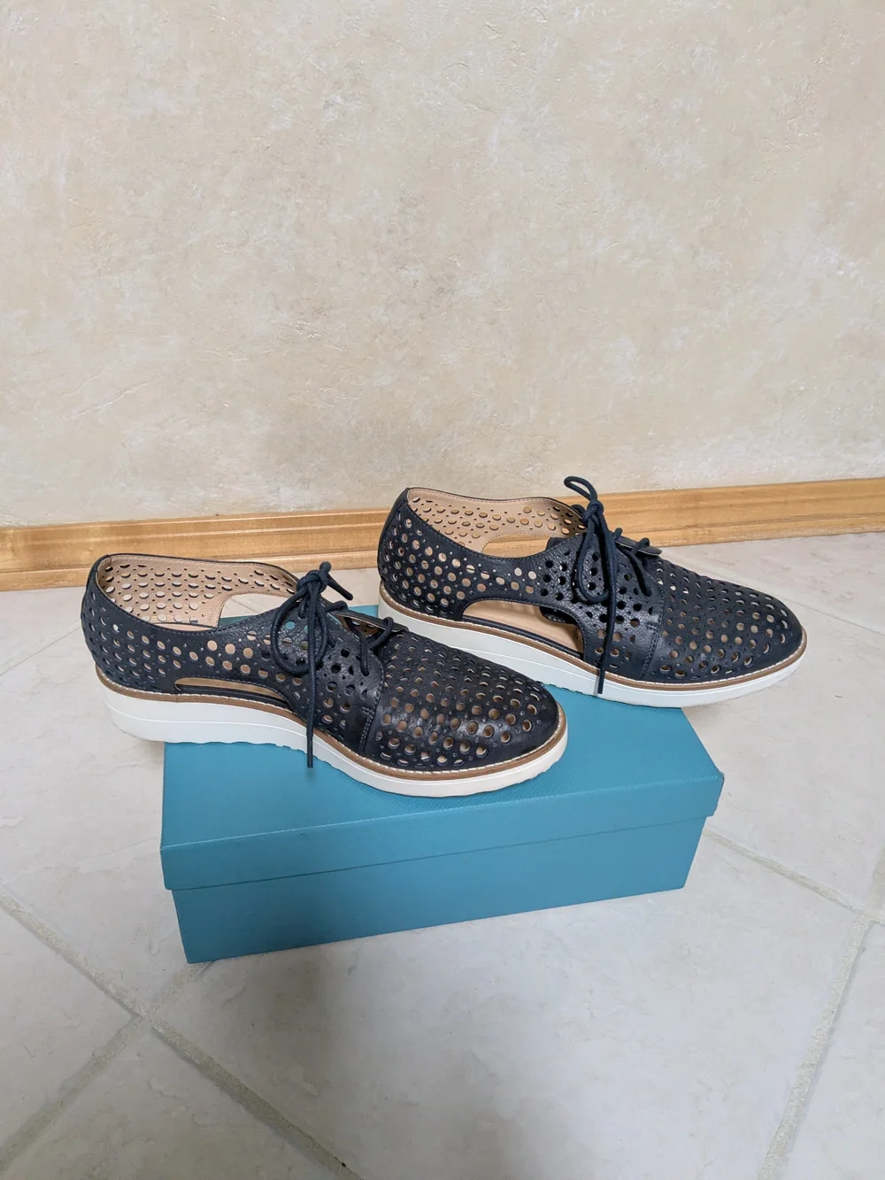 Django & Juliette Perforated Lace-Up Loafers